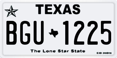 TX license plate BGU1225