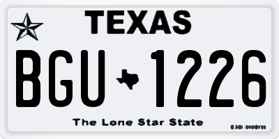 TX license plate BGU1226