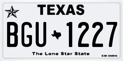 TX license plate BGU1227