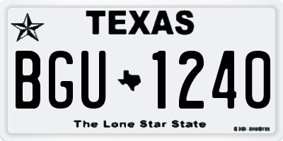 TX license plate BGU1240