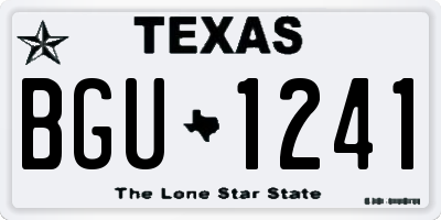 TX license plate BGU1241