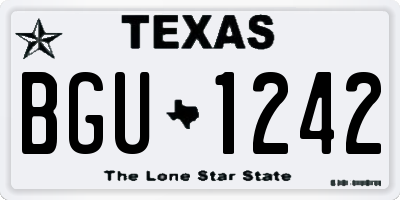 TX license plate BGU1242