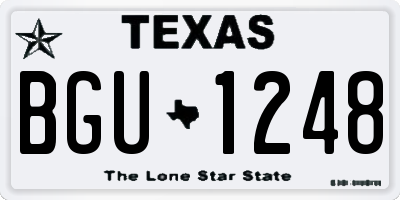 TX license plate BGU1248