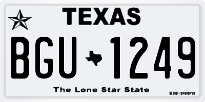 TX license plate BGU1249