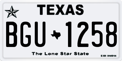 TX license plate BGU1258