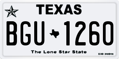 TX license plate BGU1260