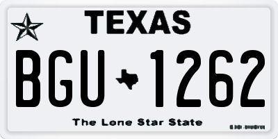 TX license plate BGU1262