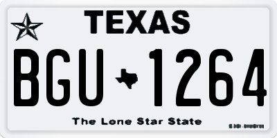 TX license plate BGU1264