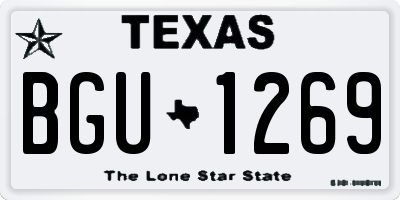 TX license plate BGU1269