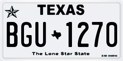 TX license plate BGU1270