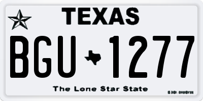 TX license plate BGU1277
