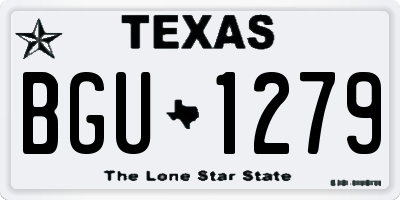 TX license plate BGU1279
