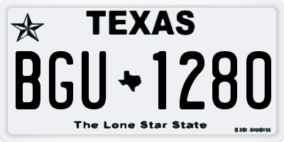 TX license plate BGU1280