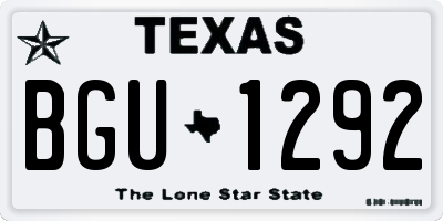 TX license plate BGU1292
