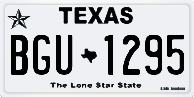 TX license plate BGU1295