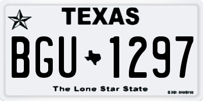 TX license plate BGU1297