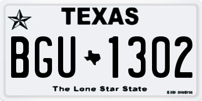 TX license plate BGU1302