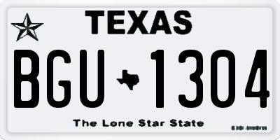 TX license plate BGU1304