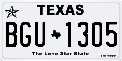 TX license plate BGU1305