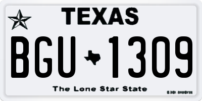 TX license plate BGU1309