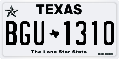 TX license plate BGU1310