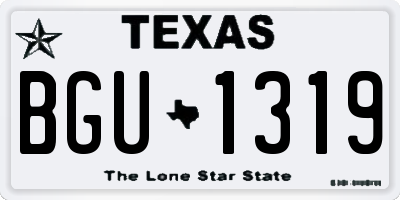 TX license plate BGU1319