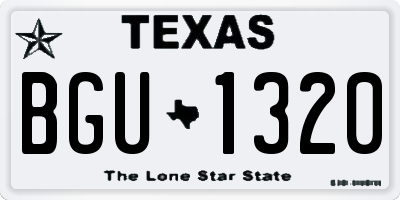 TX license plate BGU1320