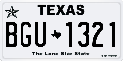 TX license plate BGU1321