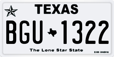TX license plate BGU1322