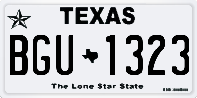TX license plate BGU1323