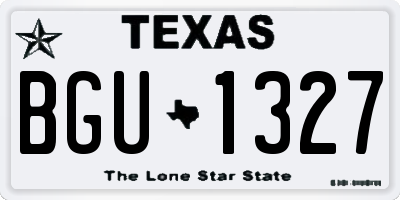 TX license plate BGU1327