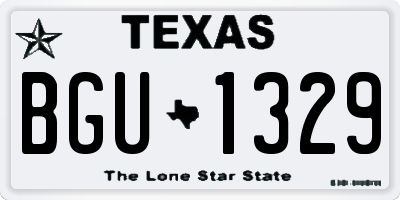 TX license plate BGU1329