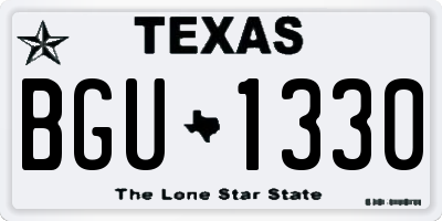 TX license plate BGU1330