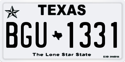 TX license plate BGU1331