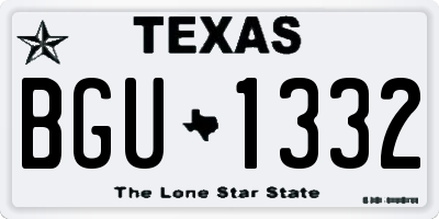 TX license plate BGU1332