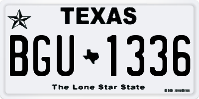 TX license plate BGU1336