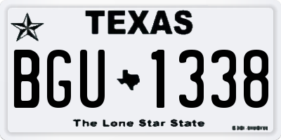 TX license plate BGU1338
