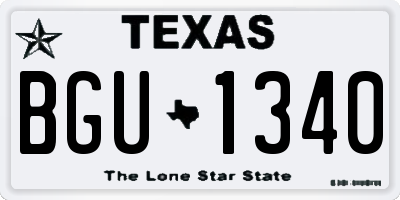TX license plate BGU1340