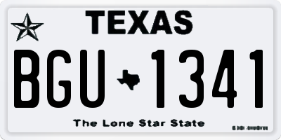 TX license plate BGU1341