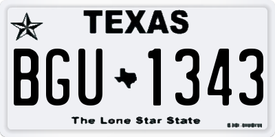 TX license plate BGU1343