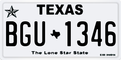 TX license plate BGU1346