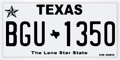 TX license plate BGU1350