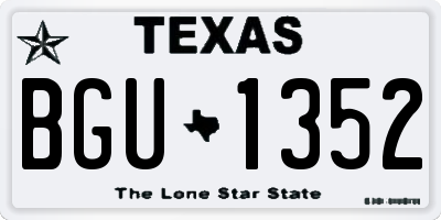 TX license plate BGU1352