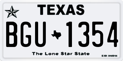 TX license plate BGU1354