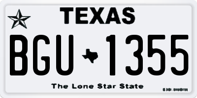 TX license plate BGU1355