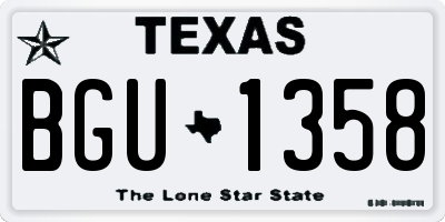 TX license plate BGU1358