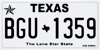 TX license plate BGU1359