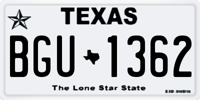 TX license plate BGU1362