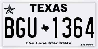 TX license plate BGU1364