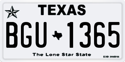 TX license plate BGU1365